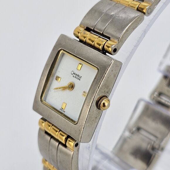 Caravelle Bulova Women's Watch 18MM White Dial Two Tone Bracelet 7" New Battery - Picture 3 of 14
